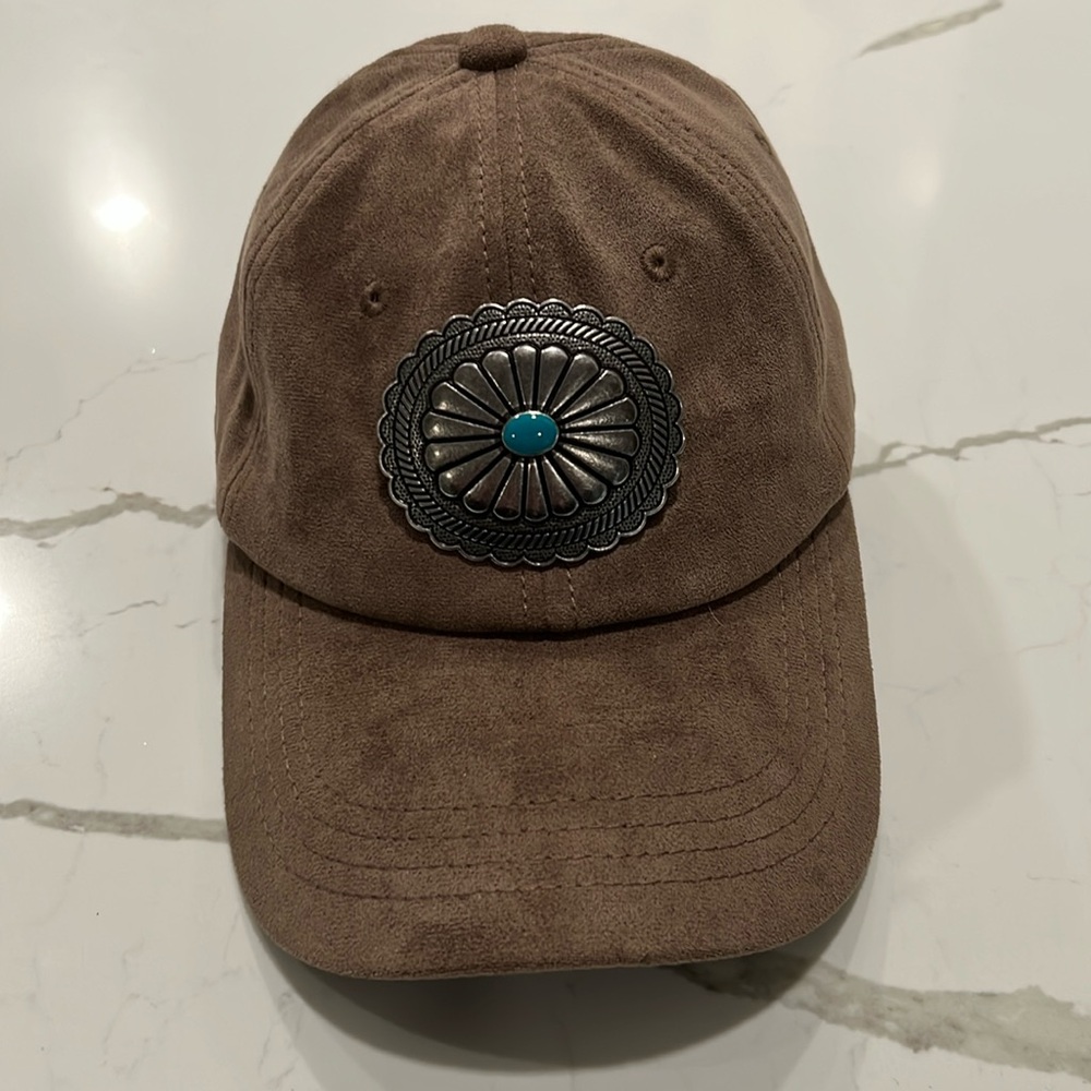 Light brown suede with concho hand done by me
